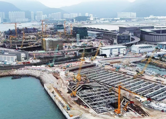 Hong Kong International Airport excavation steelwork